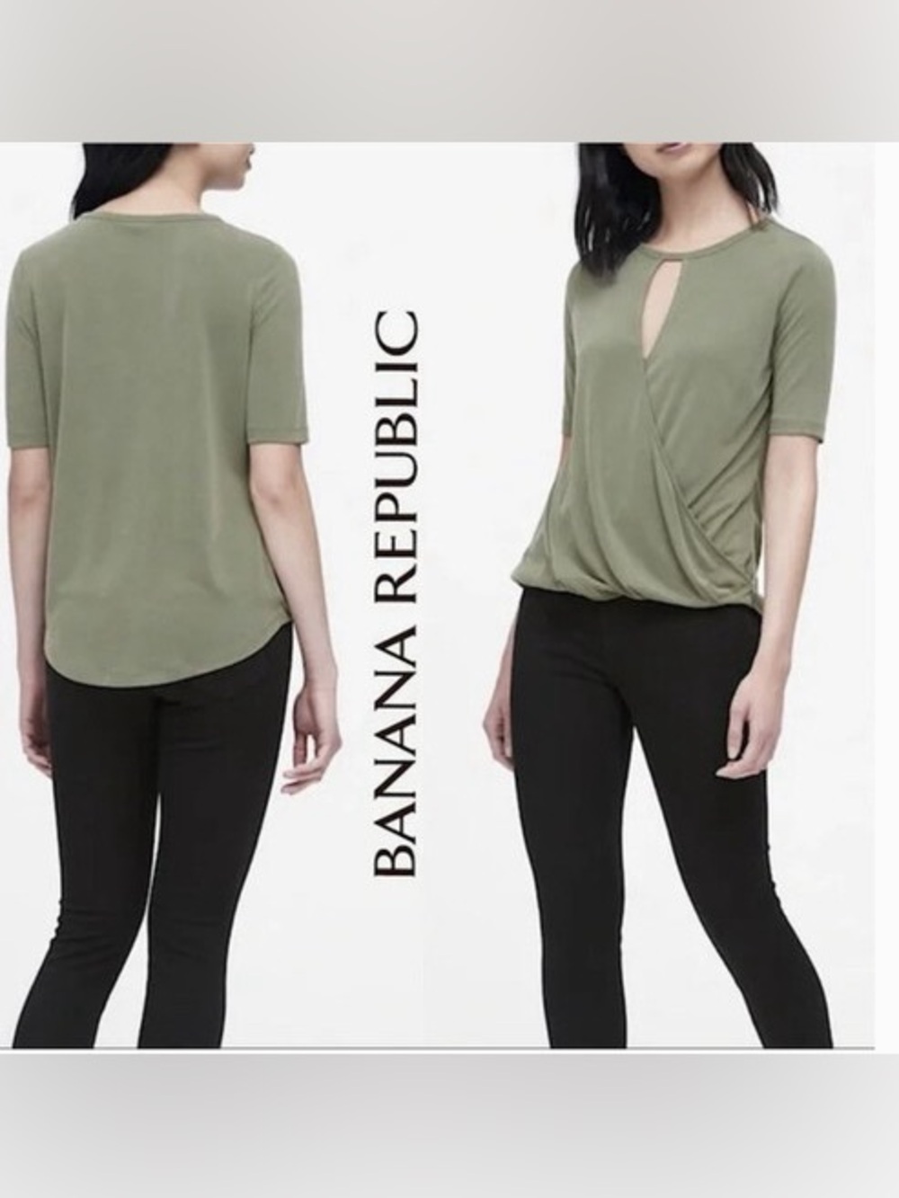 Banana Republic Wrap-Front Keyhole Top Sandwash Modal